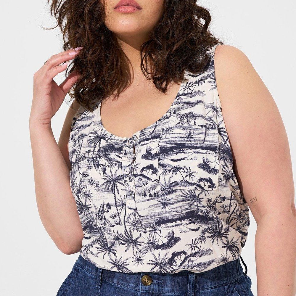 Torrid Challis Henley Pocket Sleeveless Tank - New